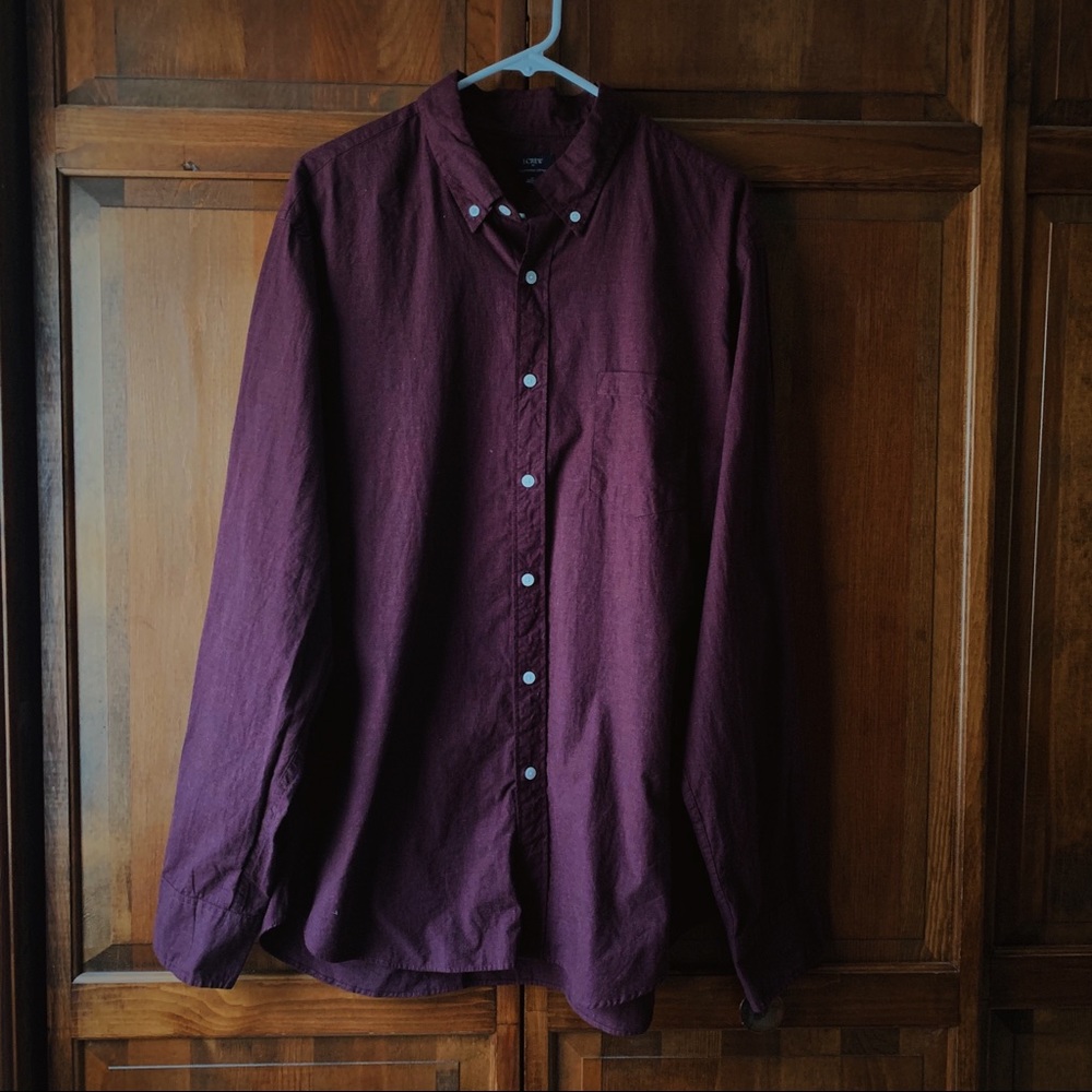 NWT Jcrew Plum XL Casual Button Up
